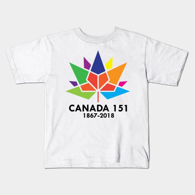Happy Canada Day 151 1867-2018 Kids T-Shirt by chrizy1688